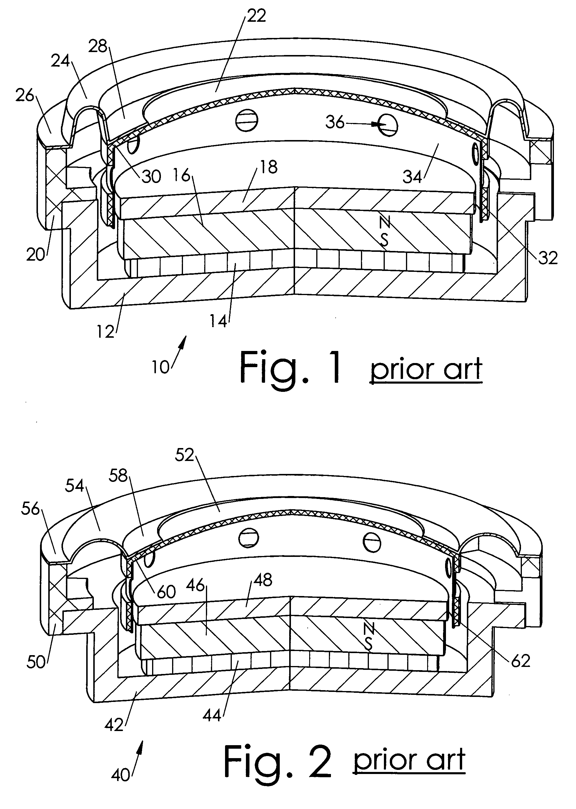 Overlapping surround roll for loudspeaker