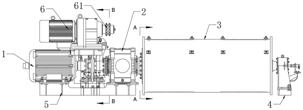 Trolley running mechanism for quayside container crane and using method of trolley running mechanism