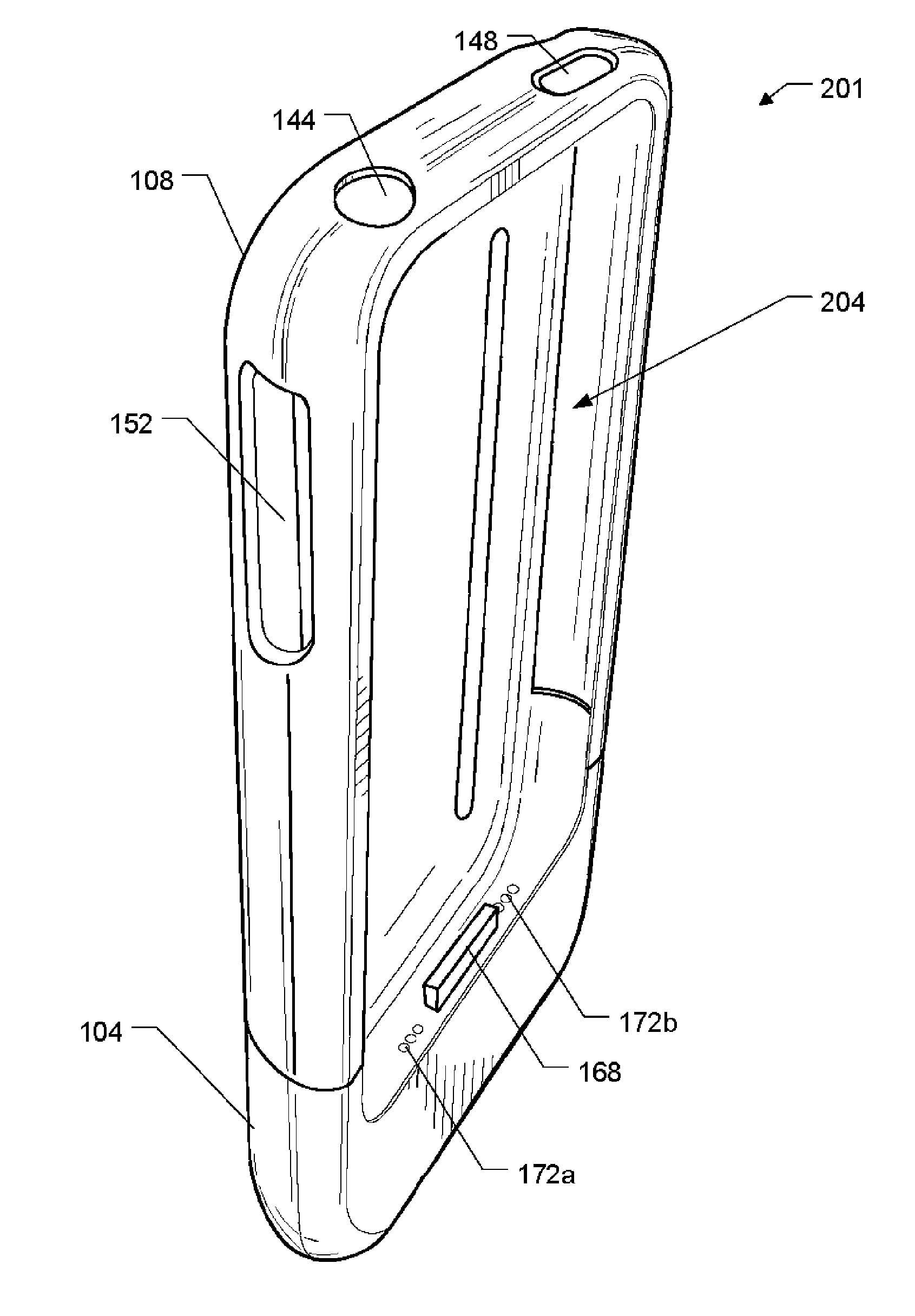 Portable electronic device case with battery