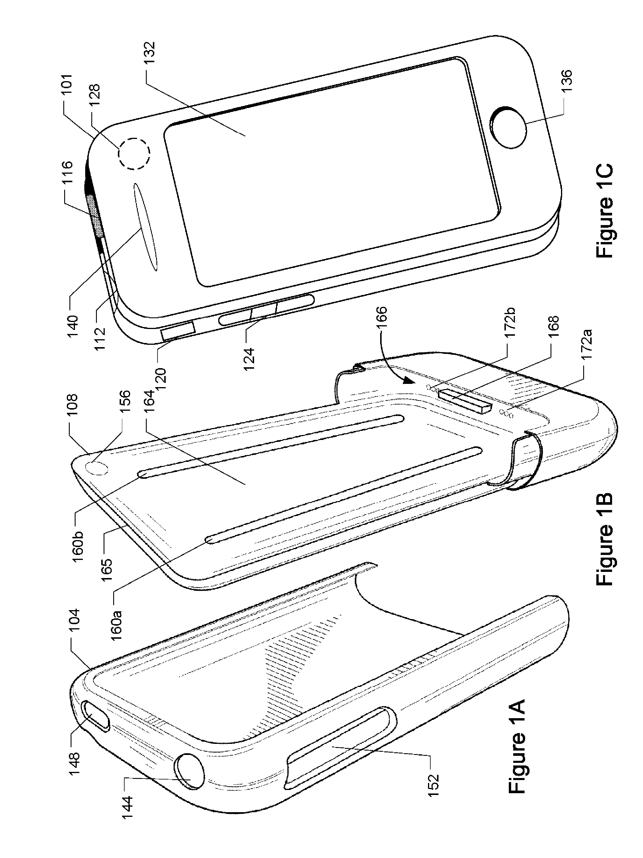 Portable electronic device case with battery