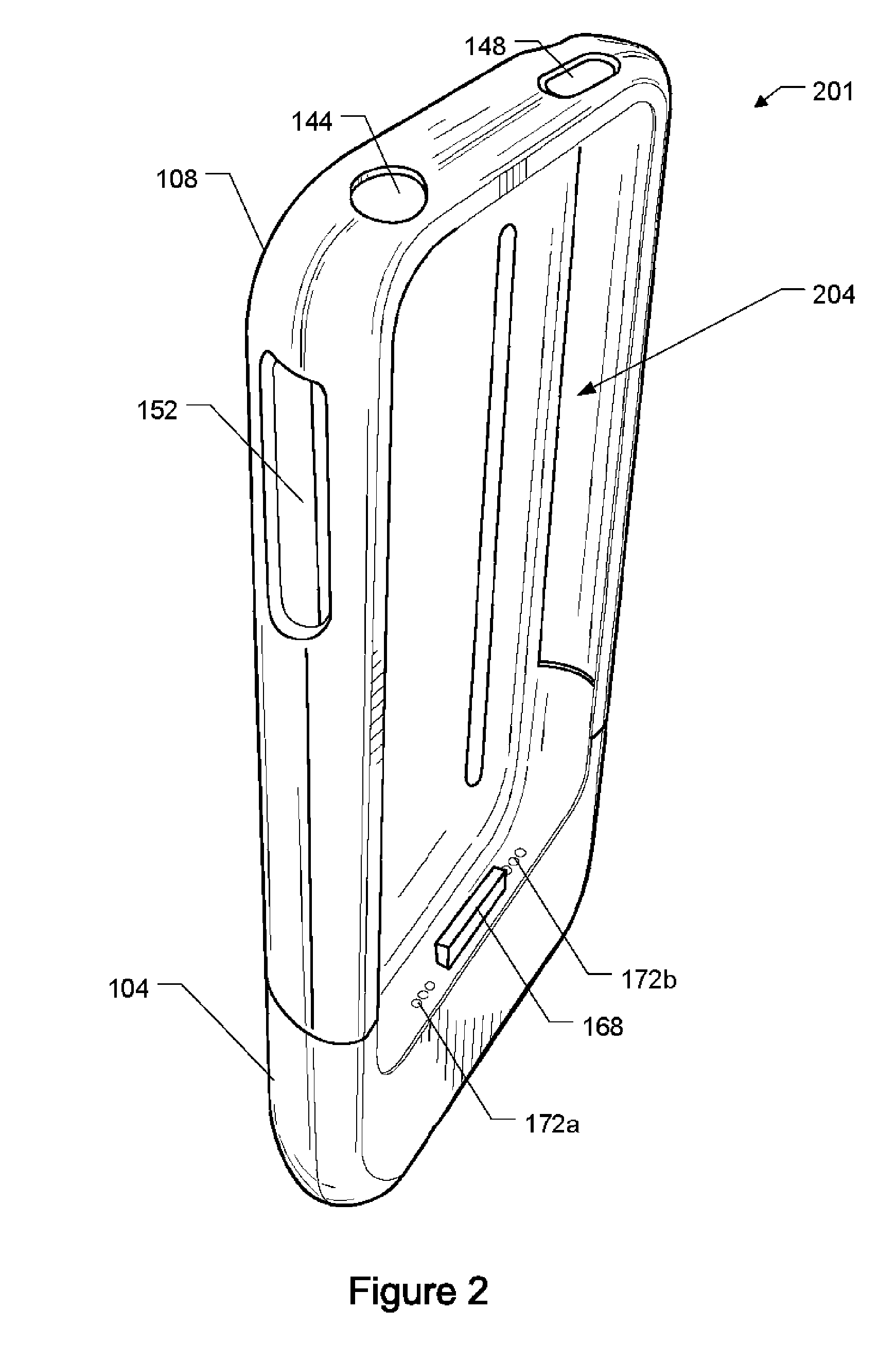 Portable electronic device case with battery