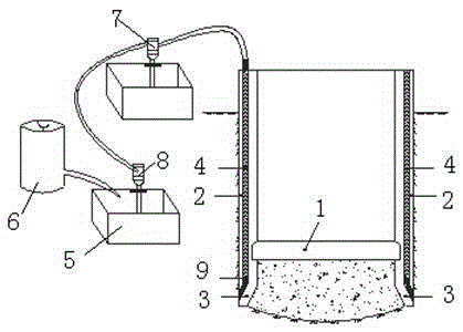 Grouting device for preventing secondary sinking of open caisson