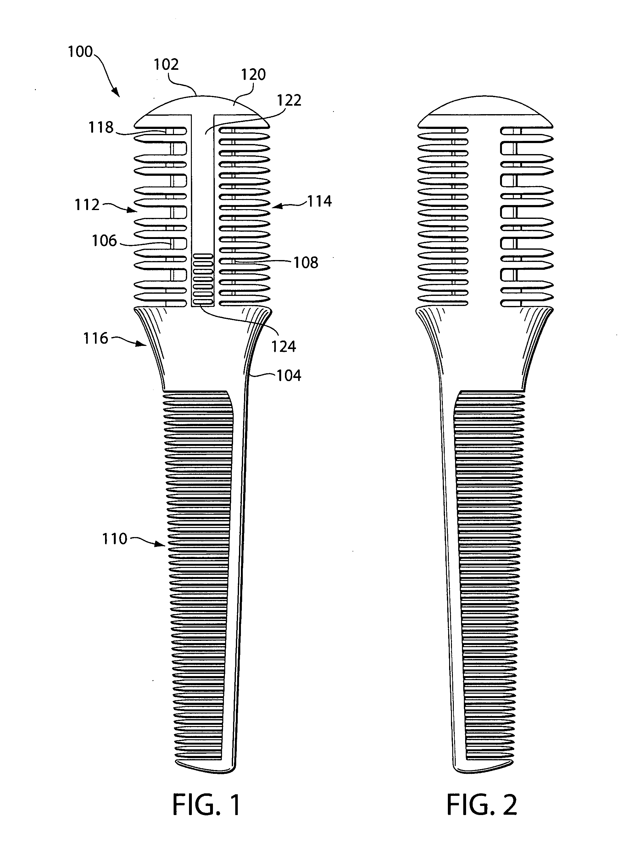 Hair cutting comb with T-top member