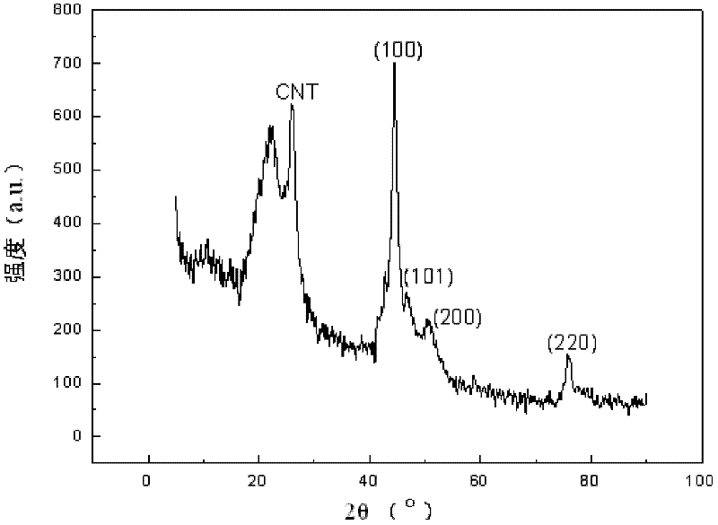 Preparation method of cobalt nanoparticle/carbon nanotube composite material