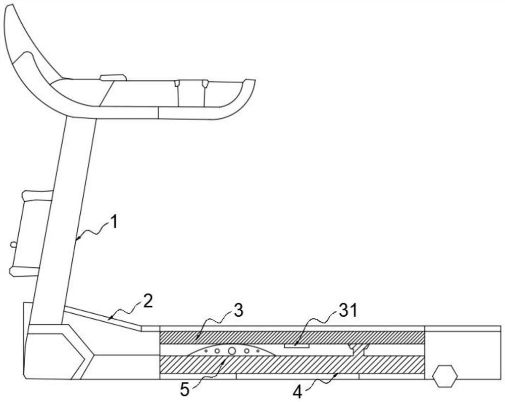 Treadmill and system with visual perception damping function