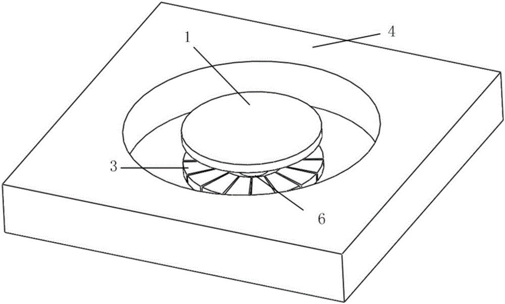 Upper-ring and lower-discrete double-electrode distributed micro-gyroscope and preparation method thereof