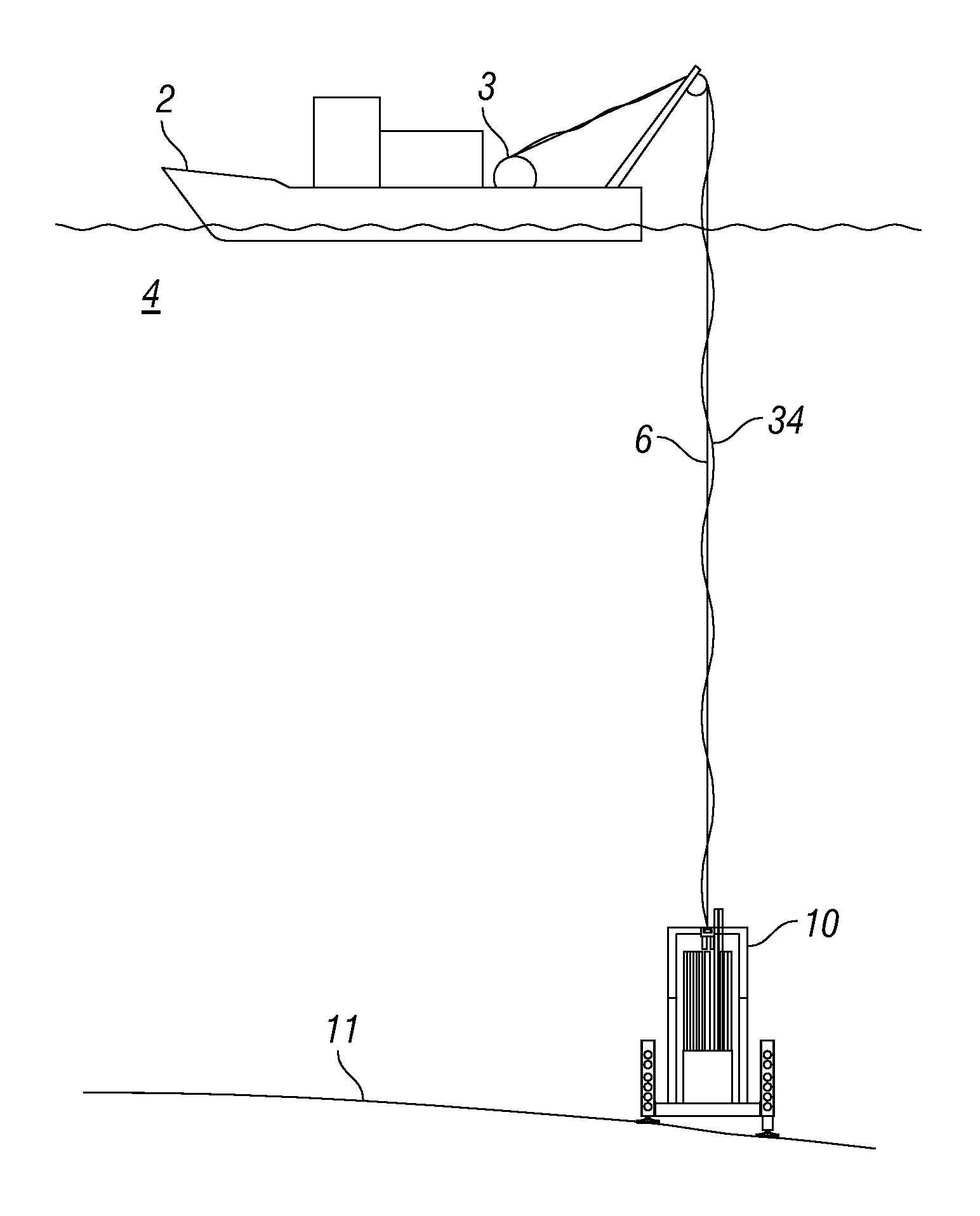 Remotely operated water bottom based drilling system using cable for auxiliary operations