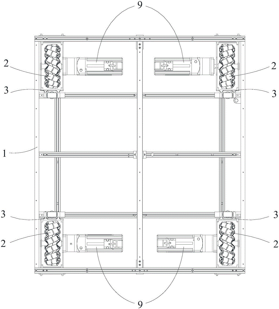 Omnidirectional moving chassis and leveling method thereof