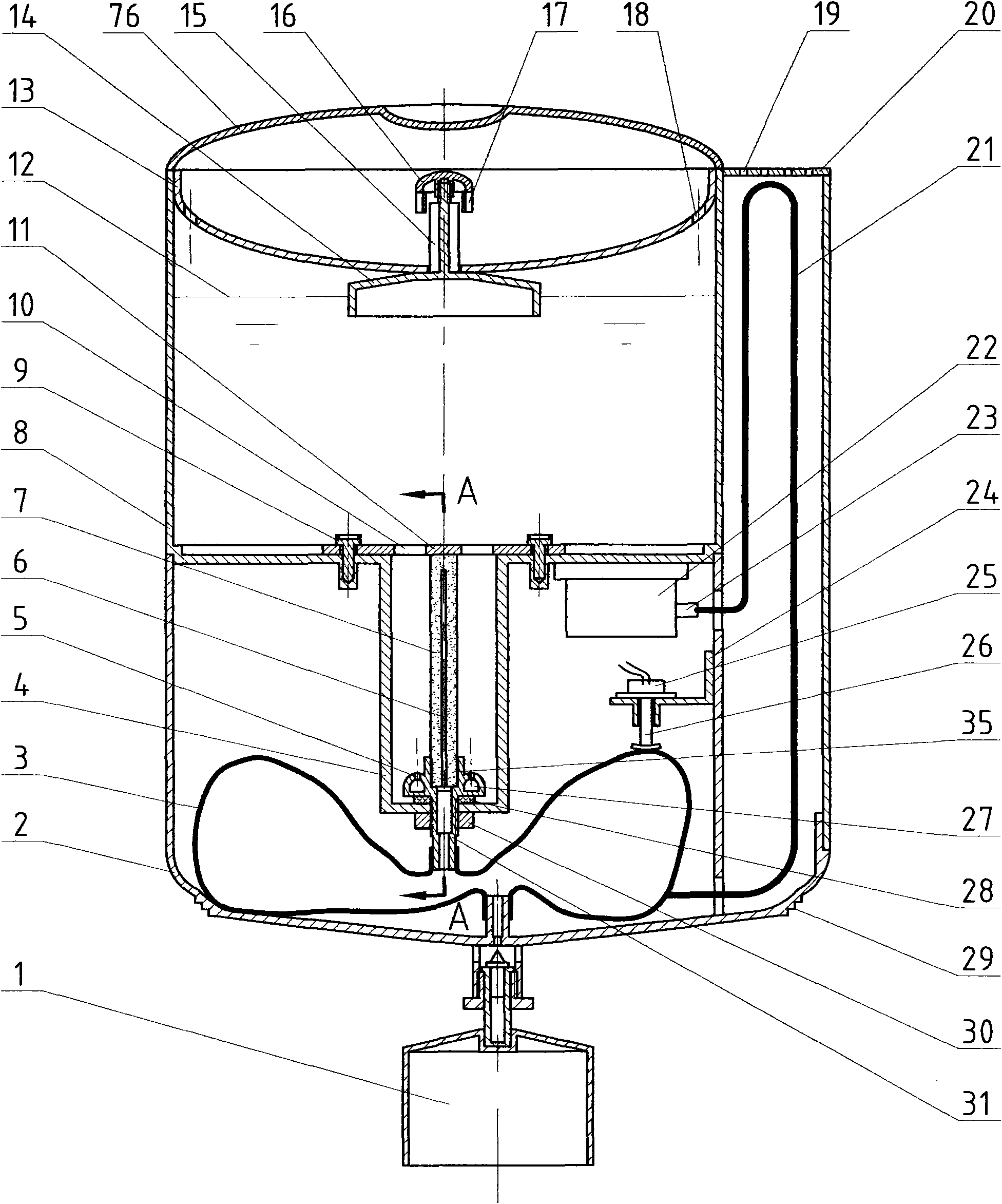 Aeration type domestic normal-pressured water purifier