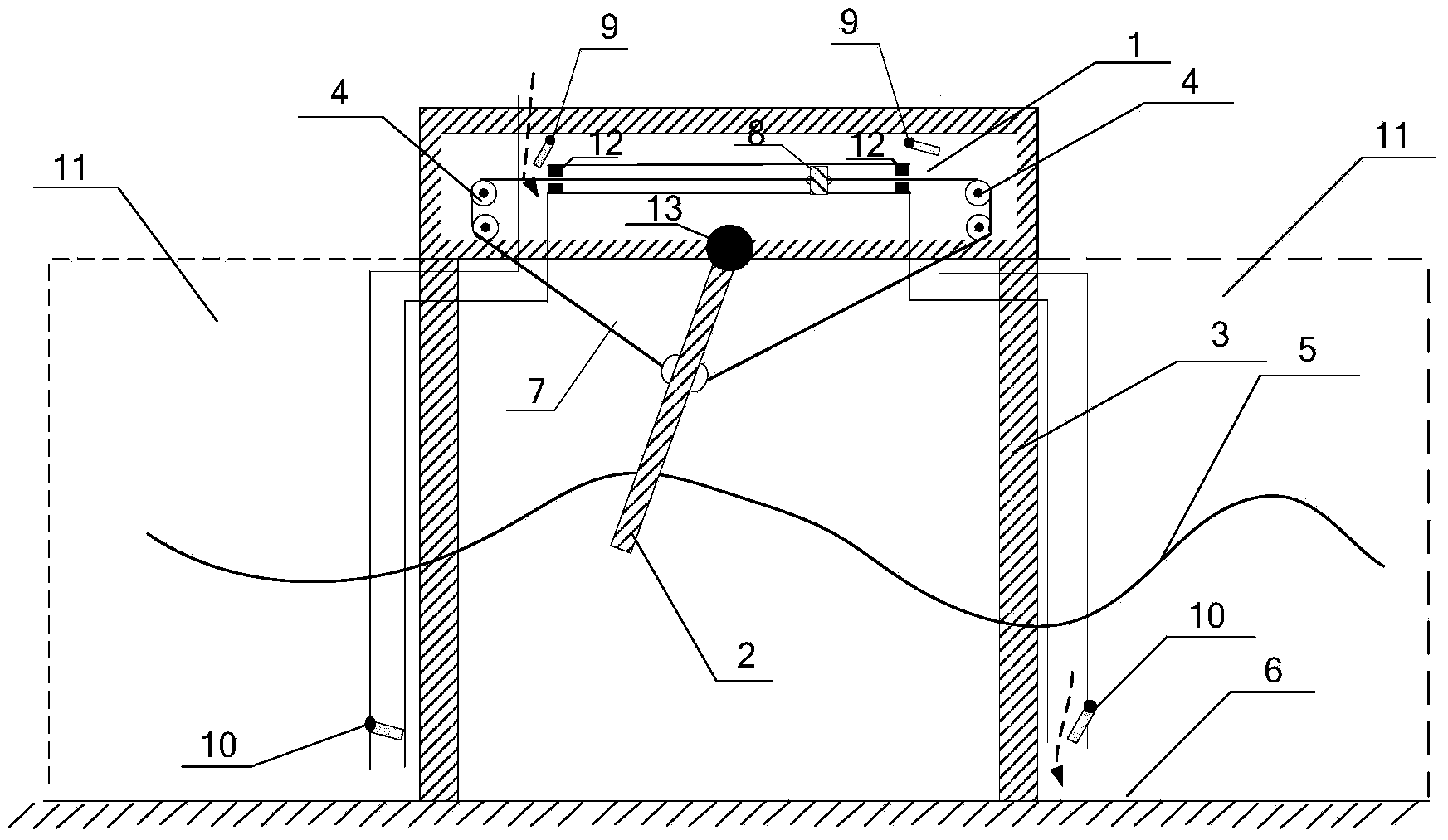 Floating wave energy oxygen supply device using gravity pendulum