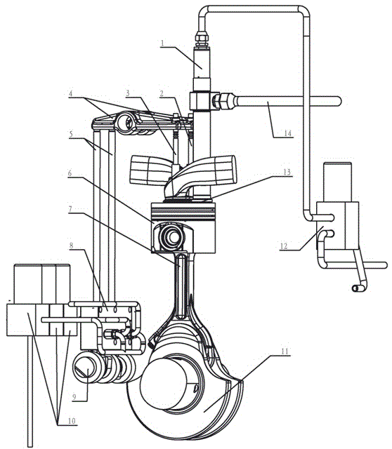 Variable-stroke pneumatic internal combustion hybrid power engine and running method thereof