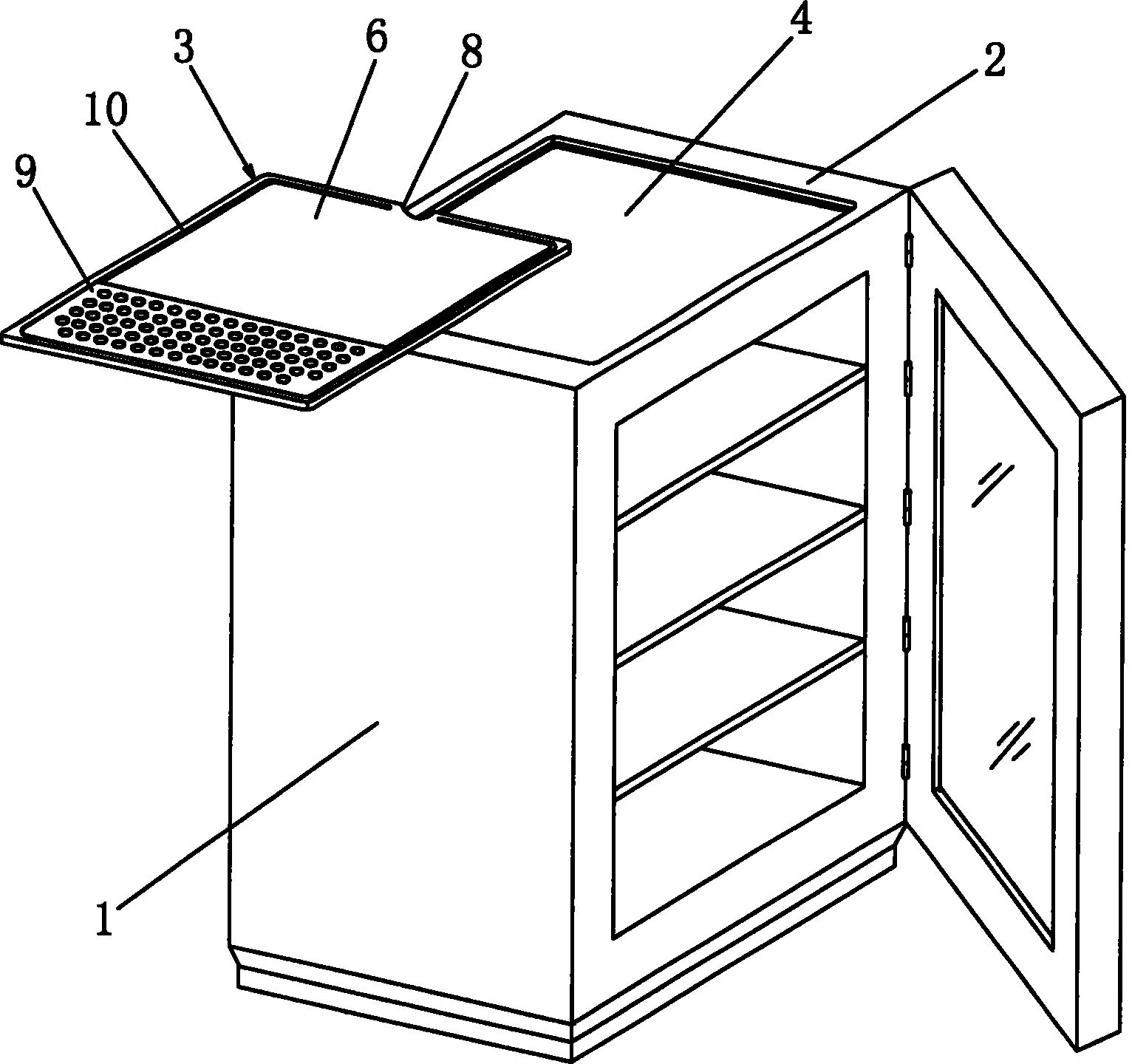 Wine chest having multipurpose roof plate