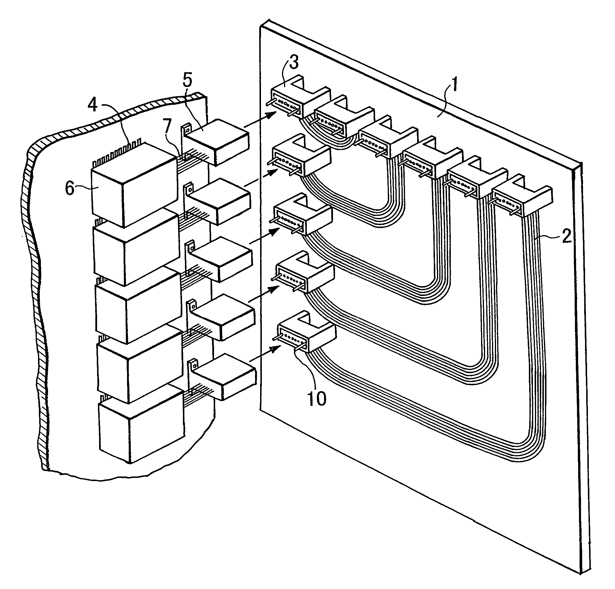 Optical connection structure between optical backplane and circuit substrate