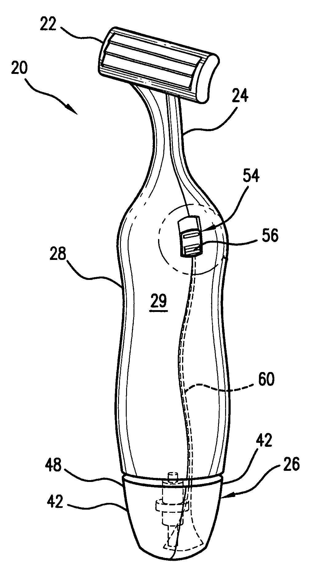 Disposable razor with integrated shaving cream dispenser