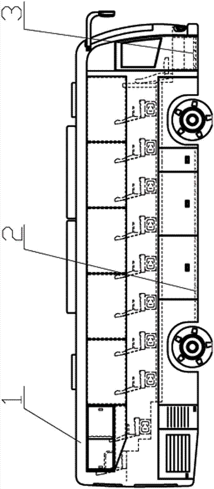 Large bus rollover early-warning device and method