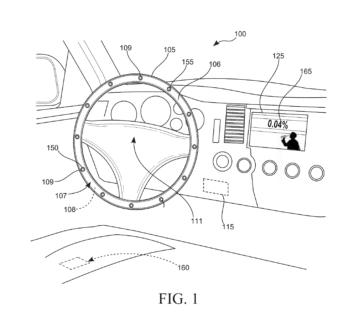 Blood alcohol level sensing system for a vehicle