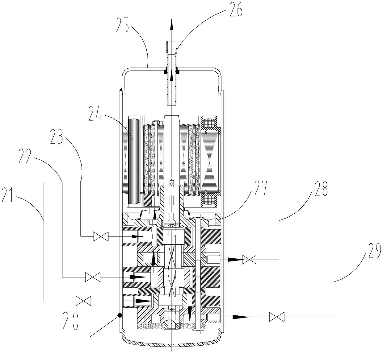 Compressor pump body, compressor and multi-split air conditioner system