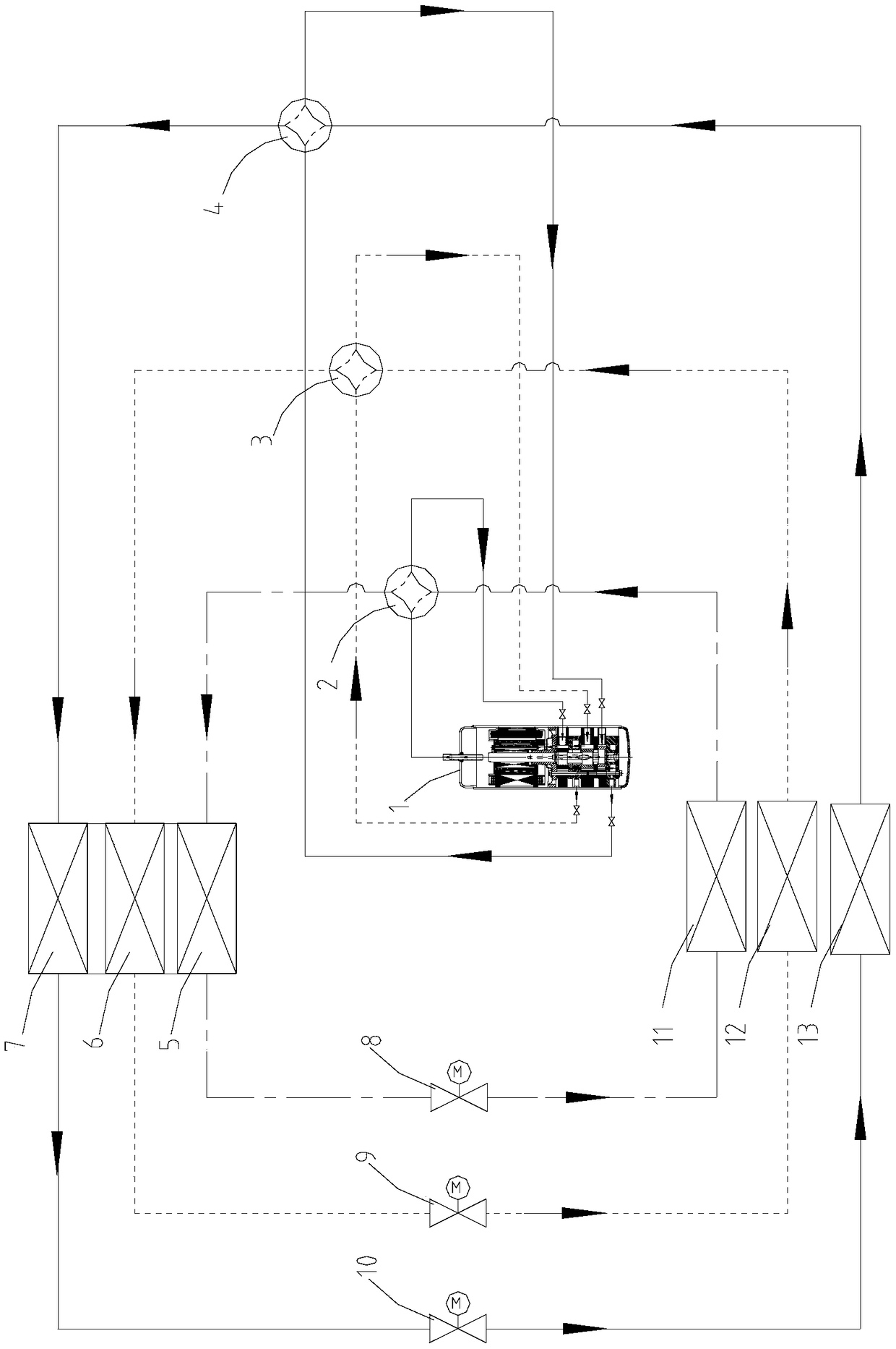 Compressor pump body, compressor and multi-split air conditioner system