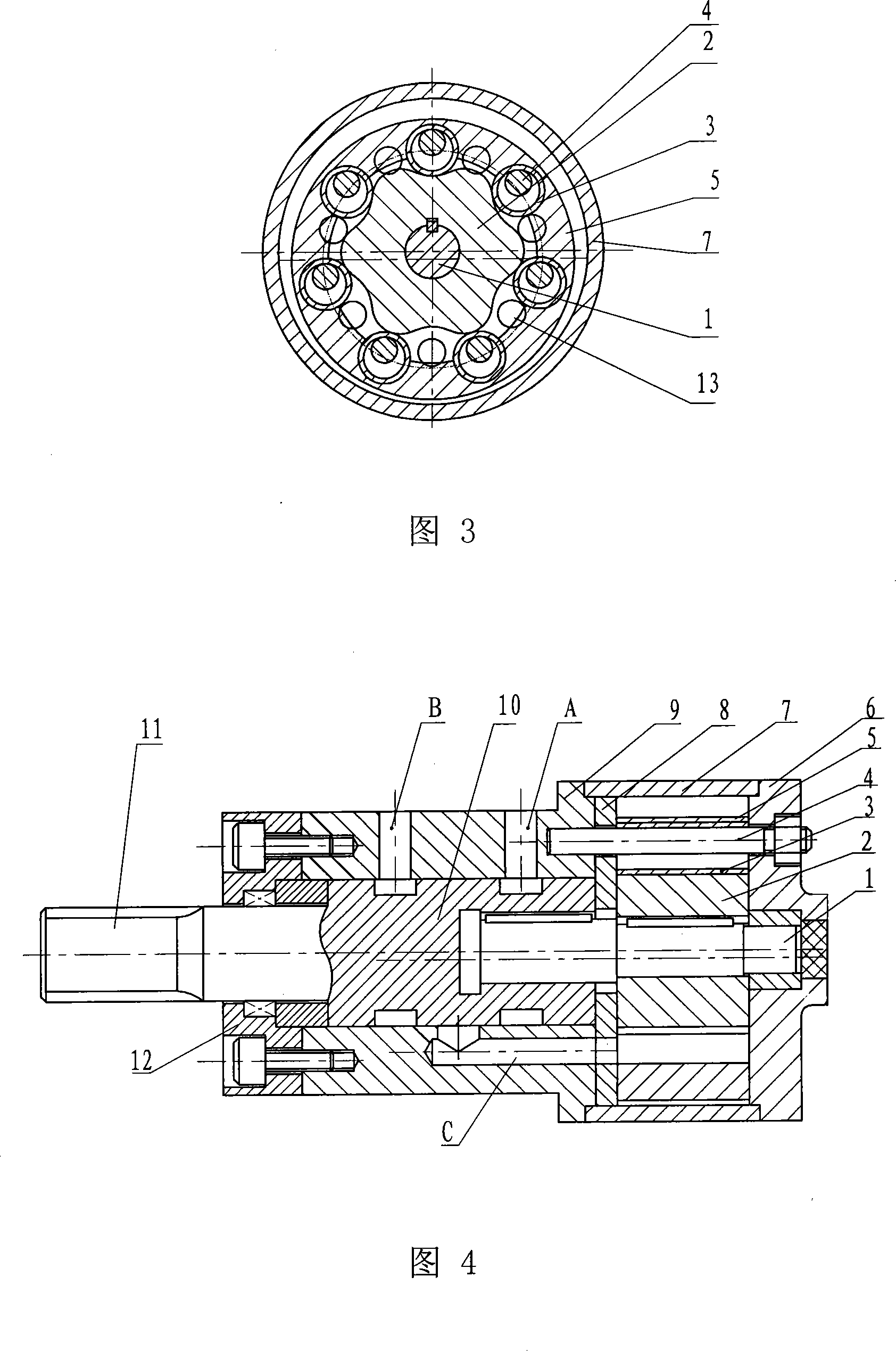 Pore-pin type cycloid rotor motor