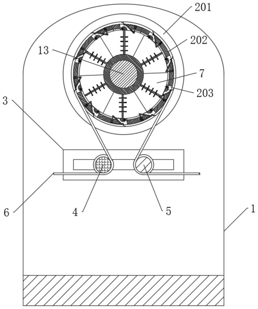 Flock removing device for fabric production