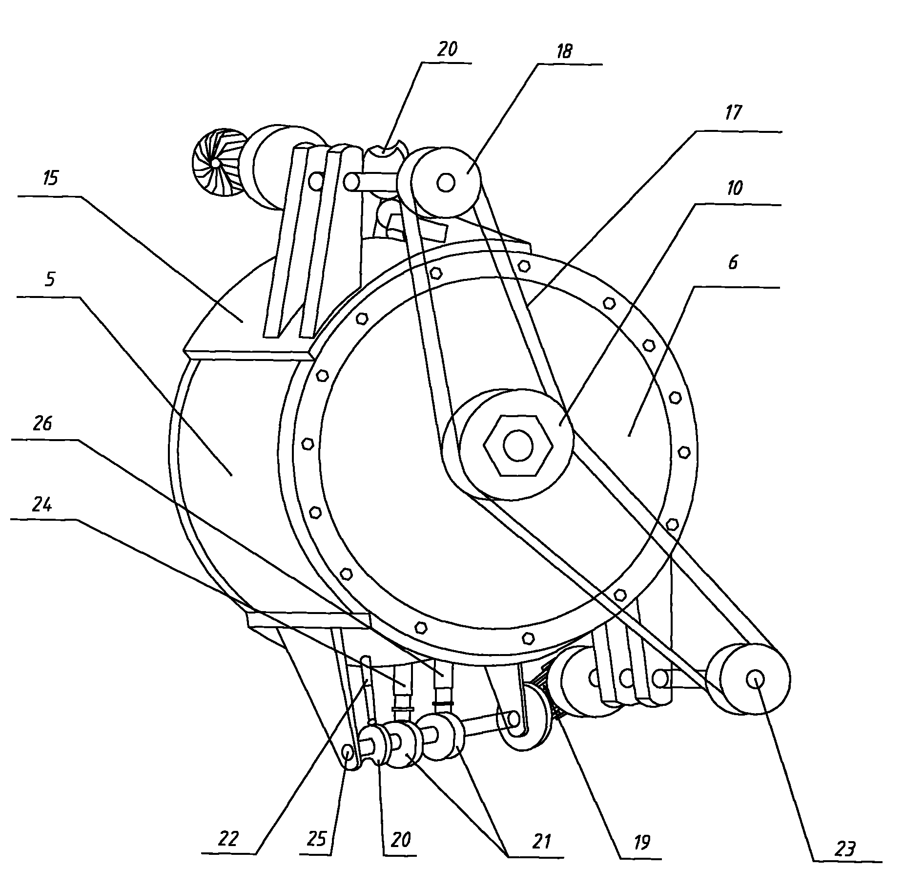 Cam mechanism inside internal combustion engine with piston doing circular motion