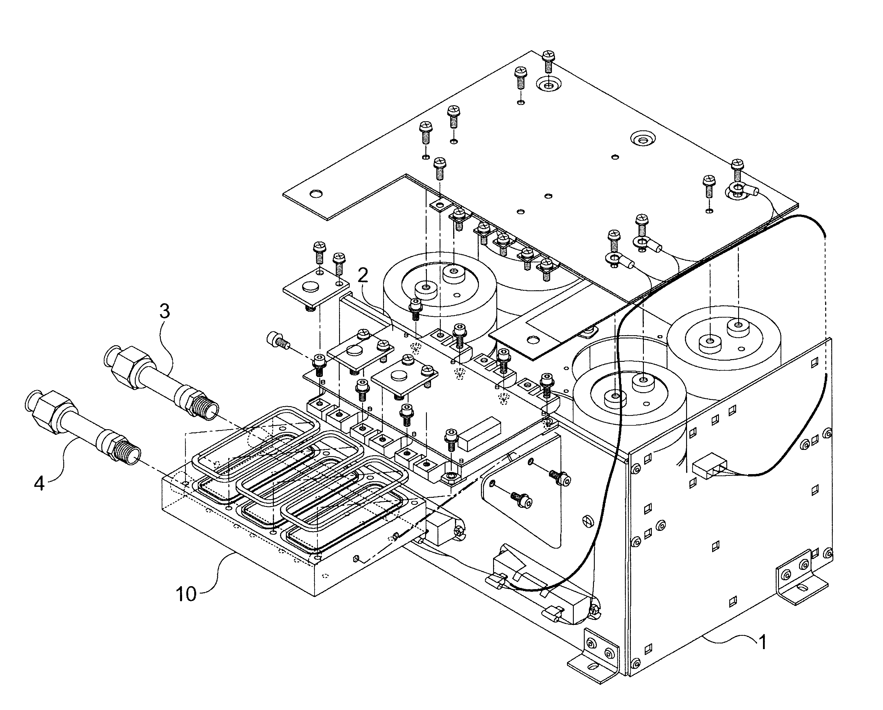 Liquid-cooled power semiconductor device heatsink