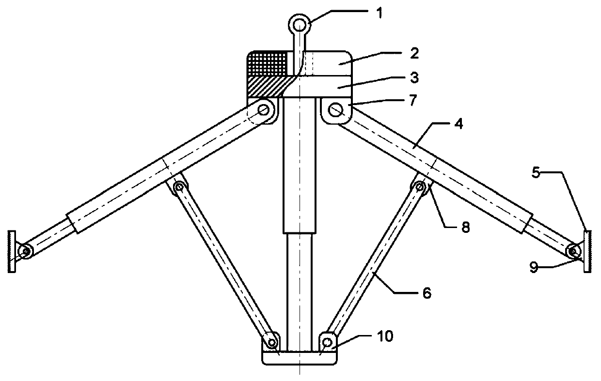 Self-adaptive hydraulic support device for restraining shell deformation