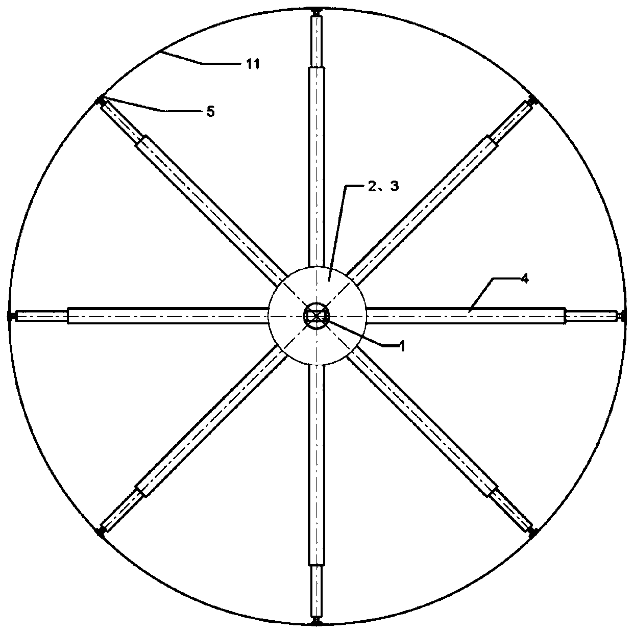 Self-adaptive hydraulic support device for restraining shell deformation