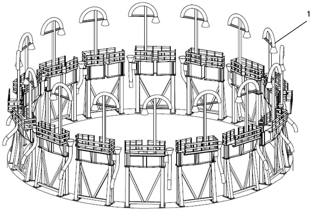 Heat absorber hoisting portal