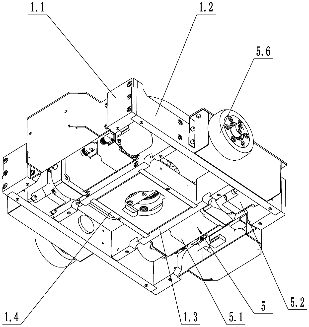 Ultra-thin AGV differential driving device