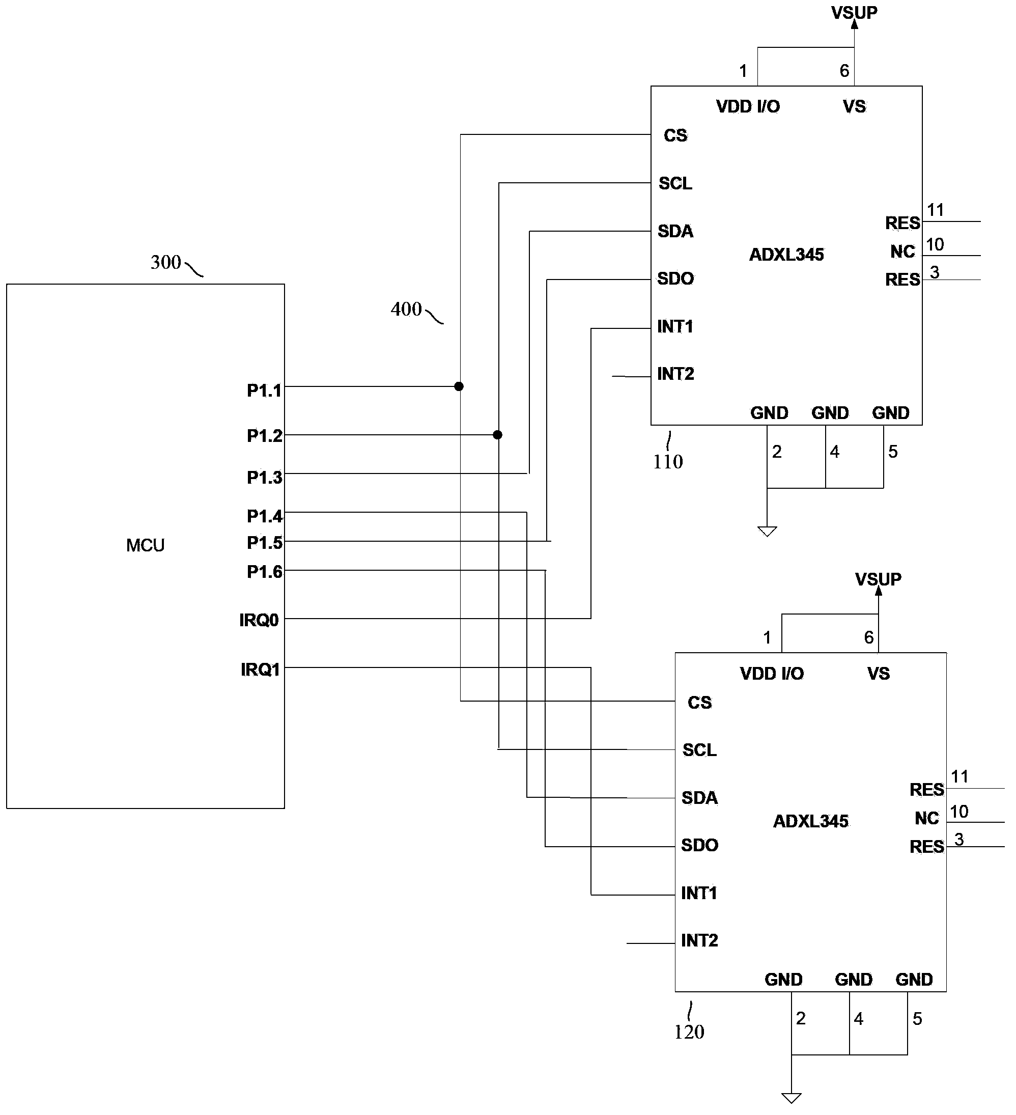 Measuring device for measuring tilt angle and medical equipment