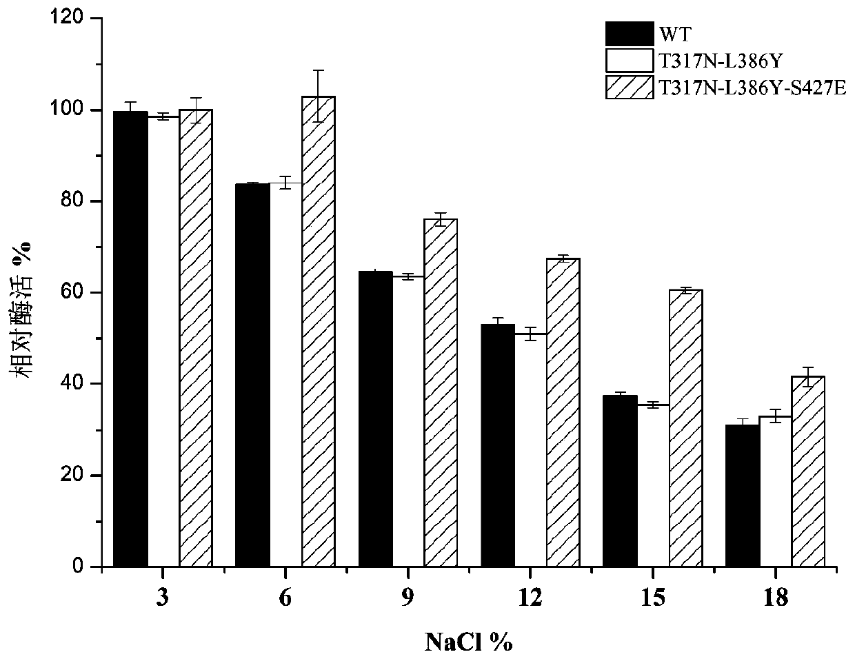 Multicopper oxidase mutant with improved salt tolerance