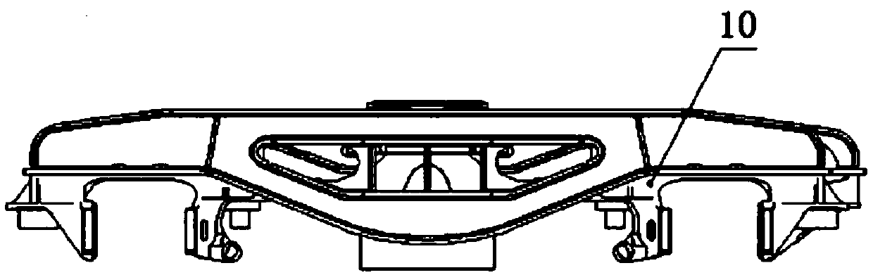 A variable-gauge bogie equipped with an adjustable unit braking device