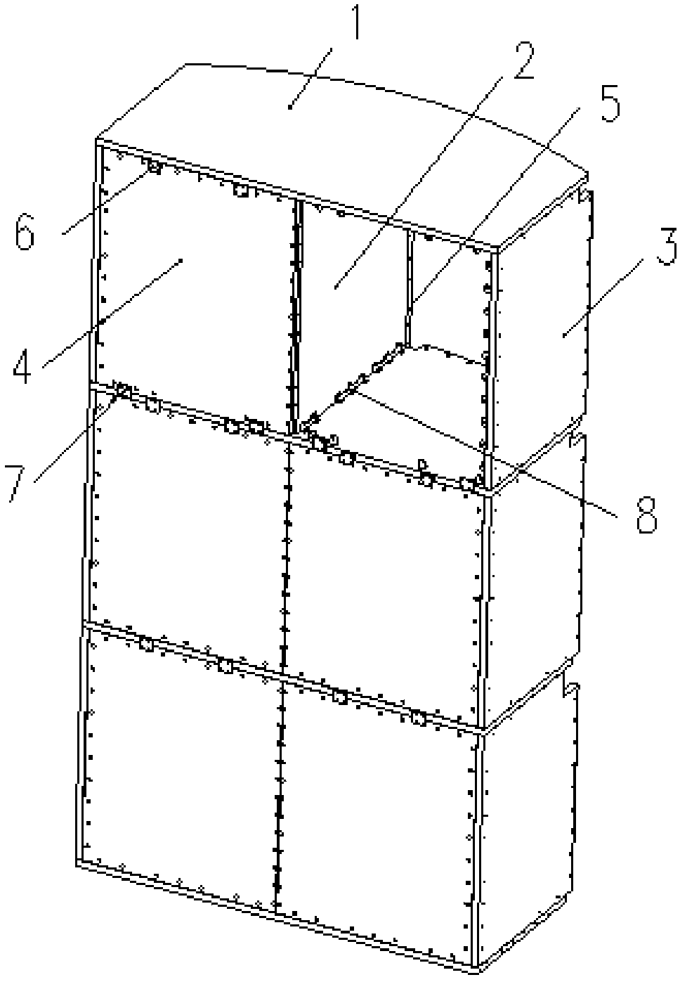 In-orbit spacecraft internal device installing structure capable of quickly being disassembled and turned over