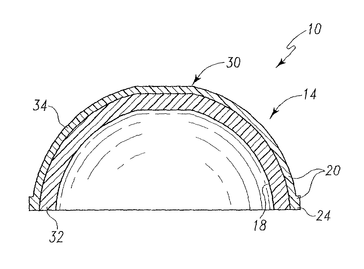 Composite prosthetic bearing having a crosslinked articulating surface and method for making the same