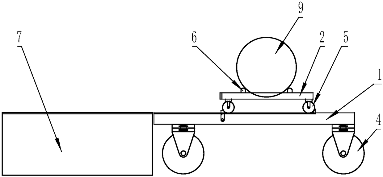 Using method of transfer platform vehicle device of electric power cable tray transport vehicle