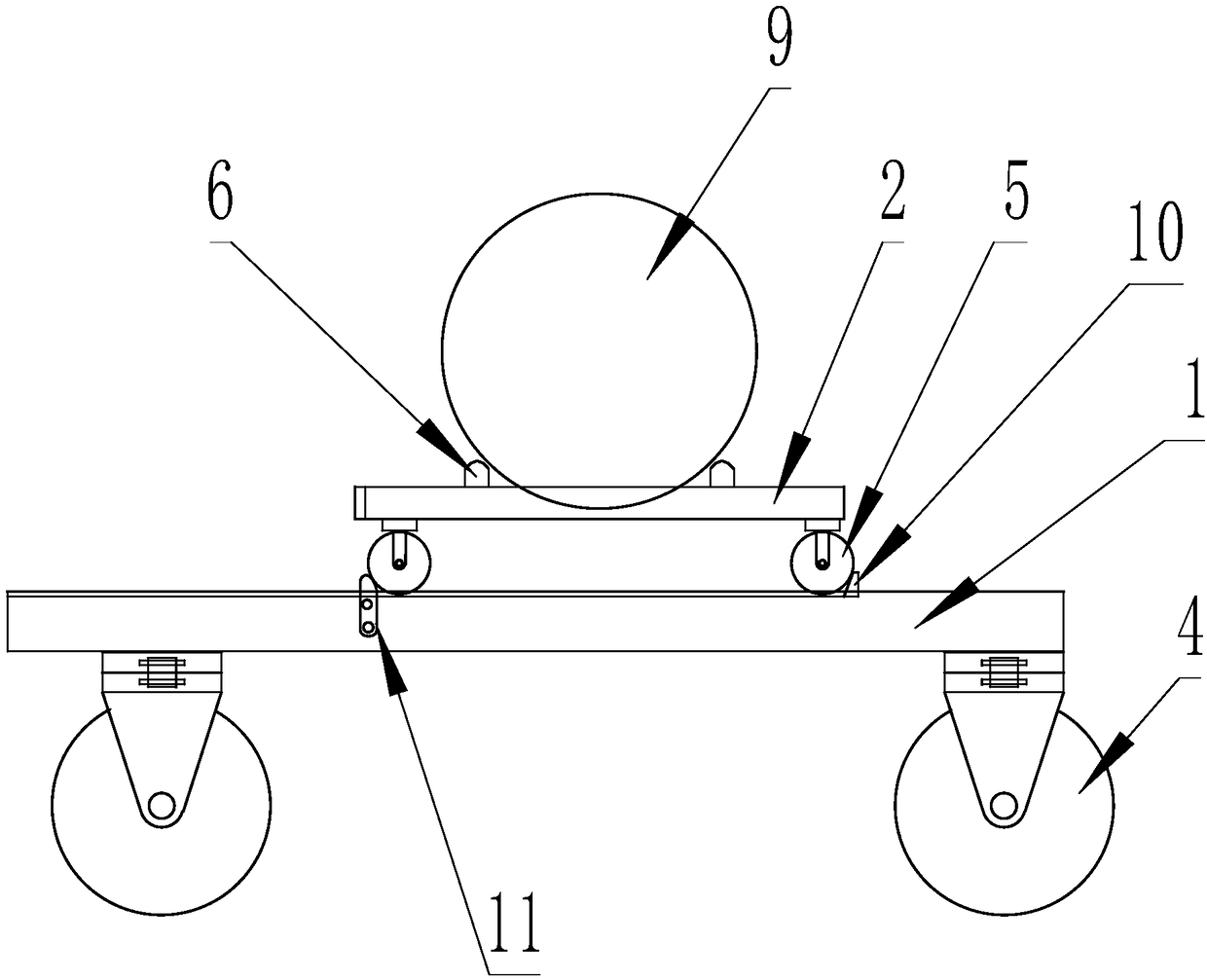 Using method of transfer platform vehicle device of electric power cable tray transport vehicle