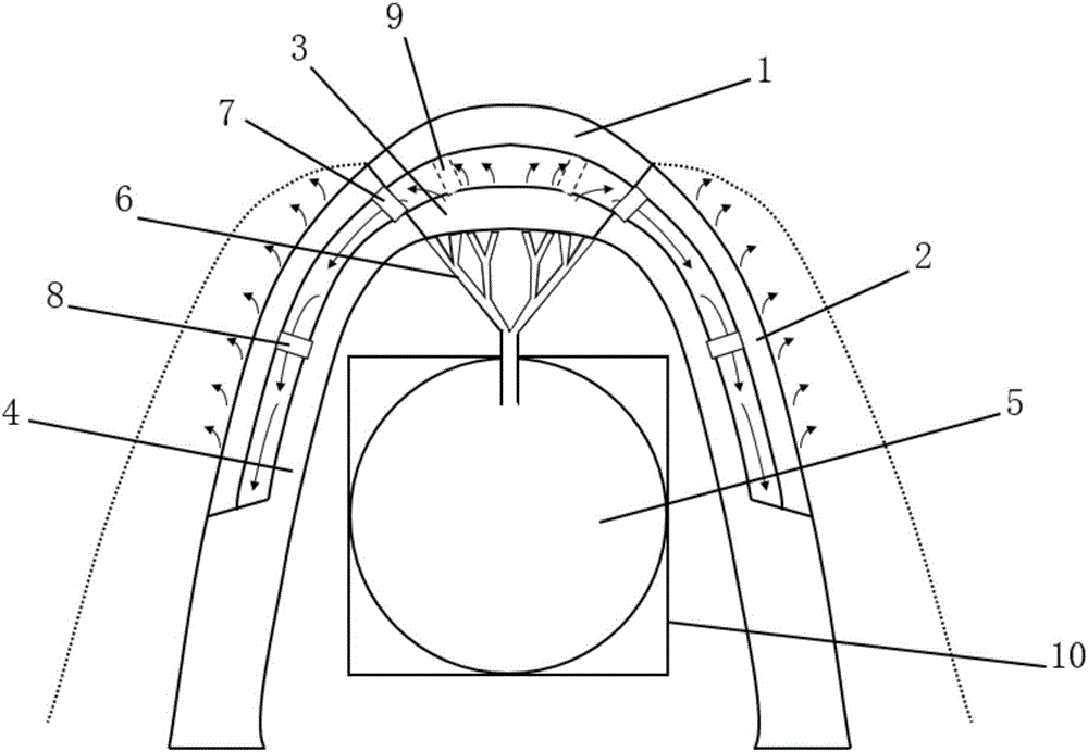 Thermal protection structure for leading edge of hypersonic vehicle