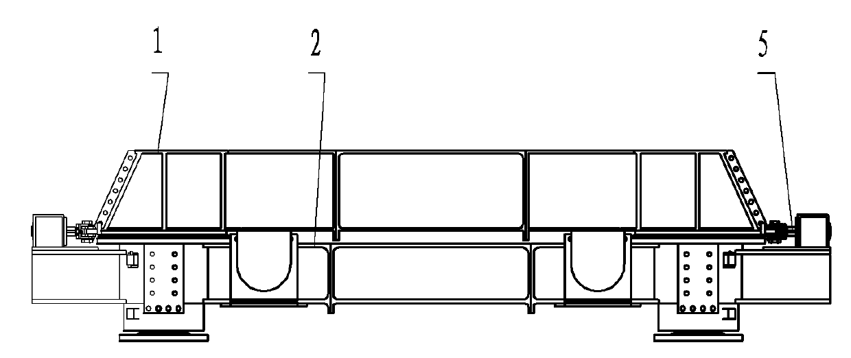 Walking type incremental launching device and bridge incremental launching construction method using same