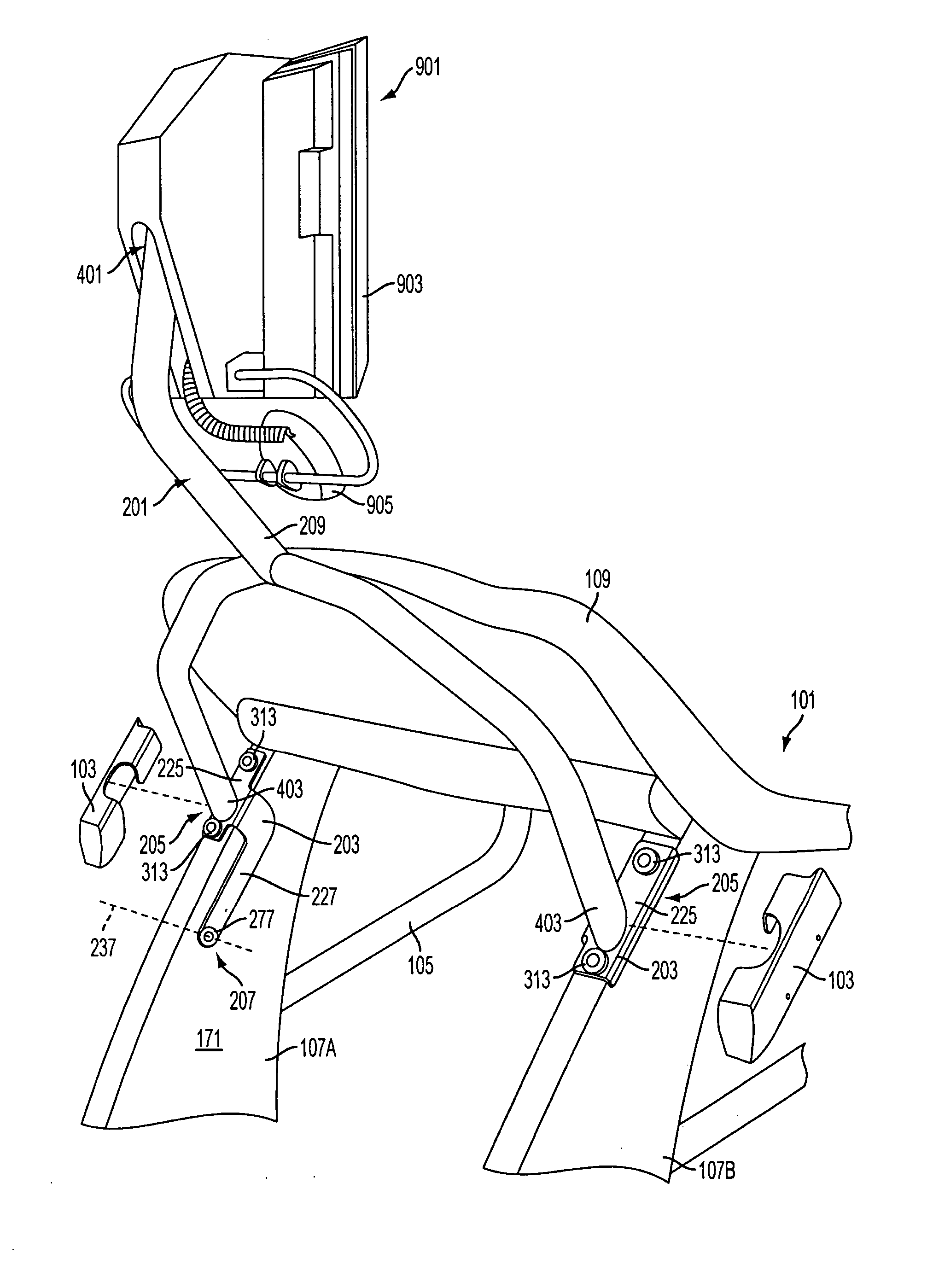 Shock damping entertainment mount for exercise equipment