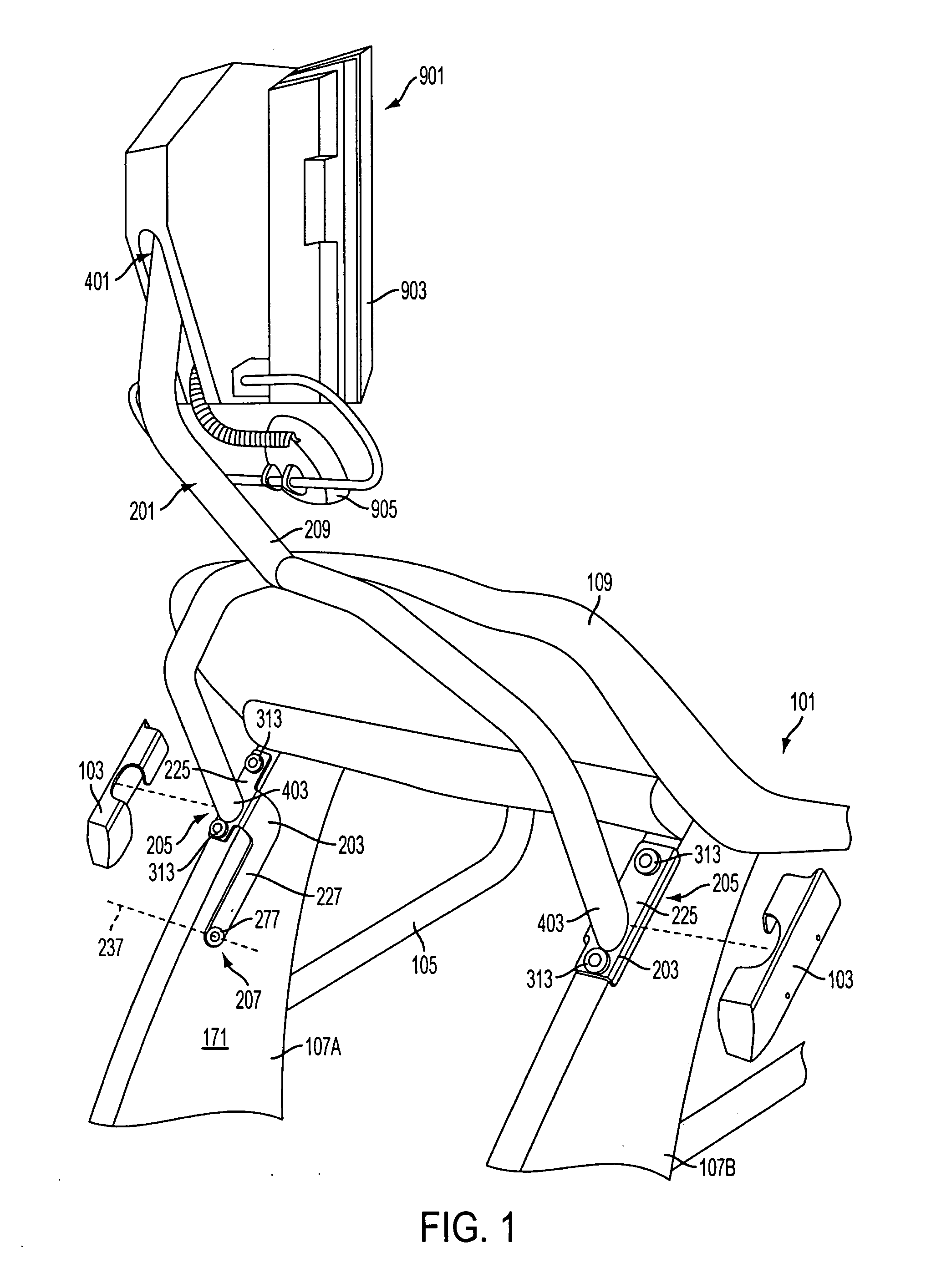 Shock damping entertainment mount for exercise equipment