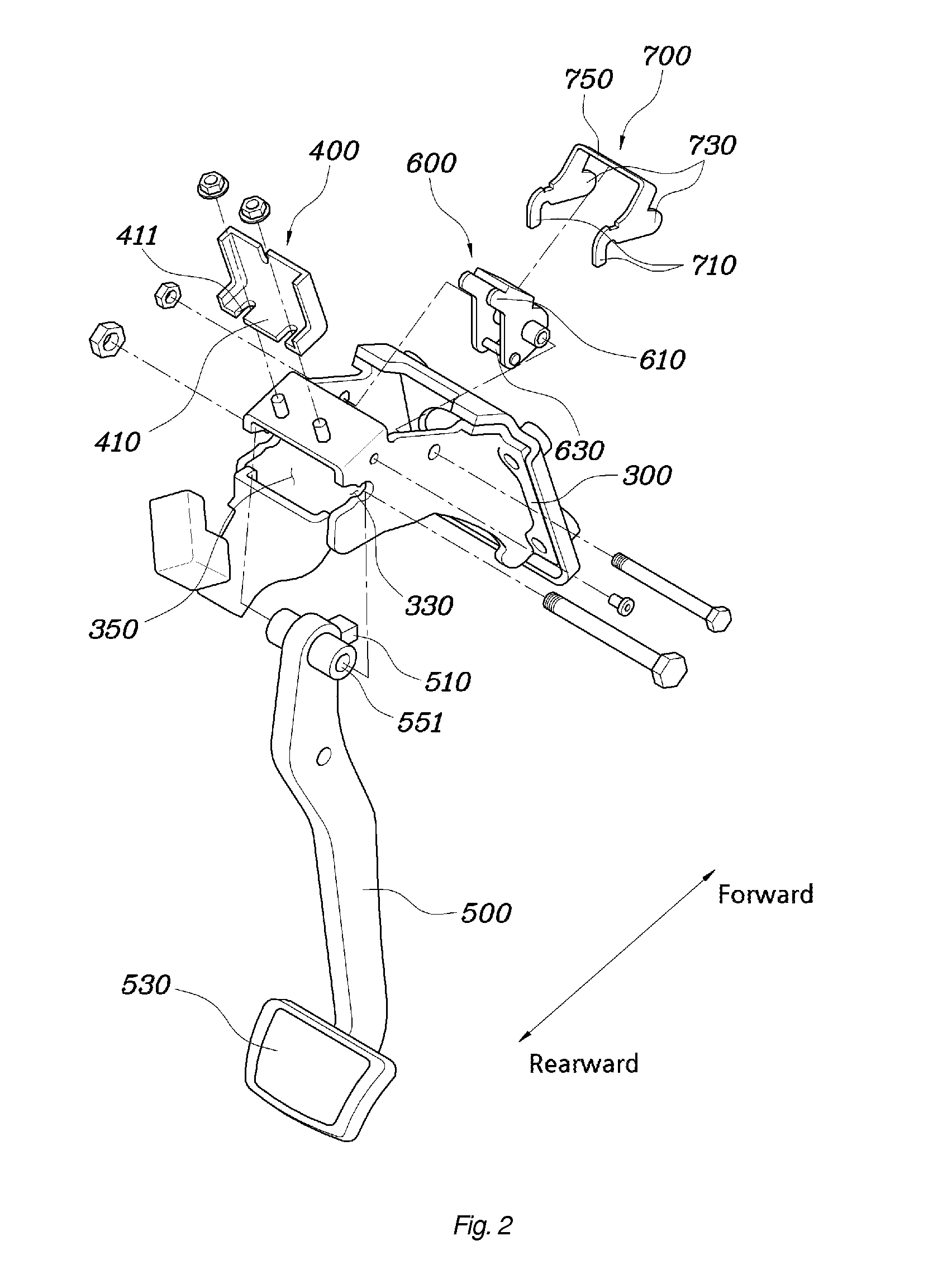 Pedal apparatus for vehicle