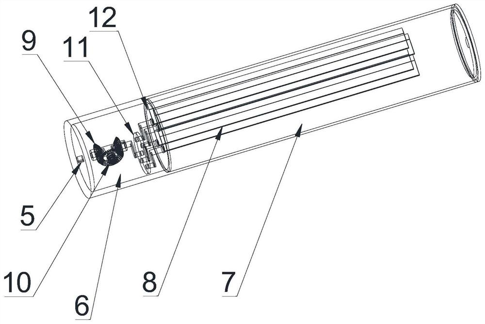 A horizontal grinder with inner wall scraper cleaning function