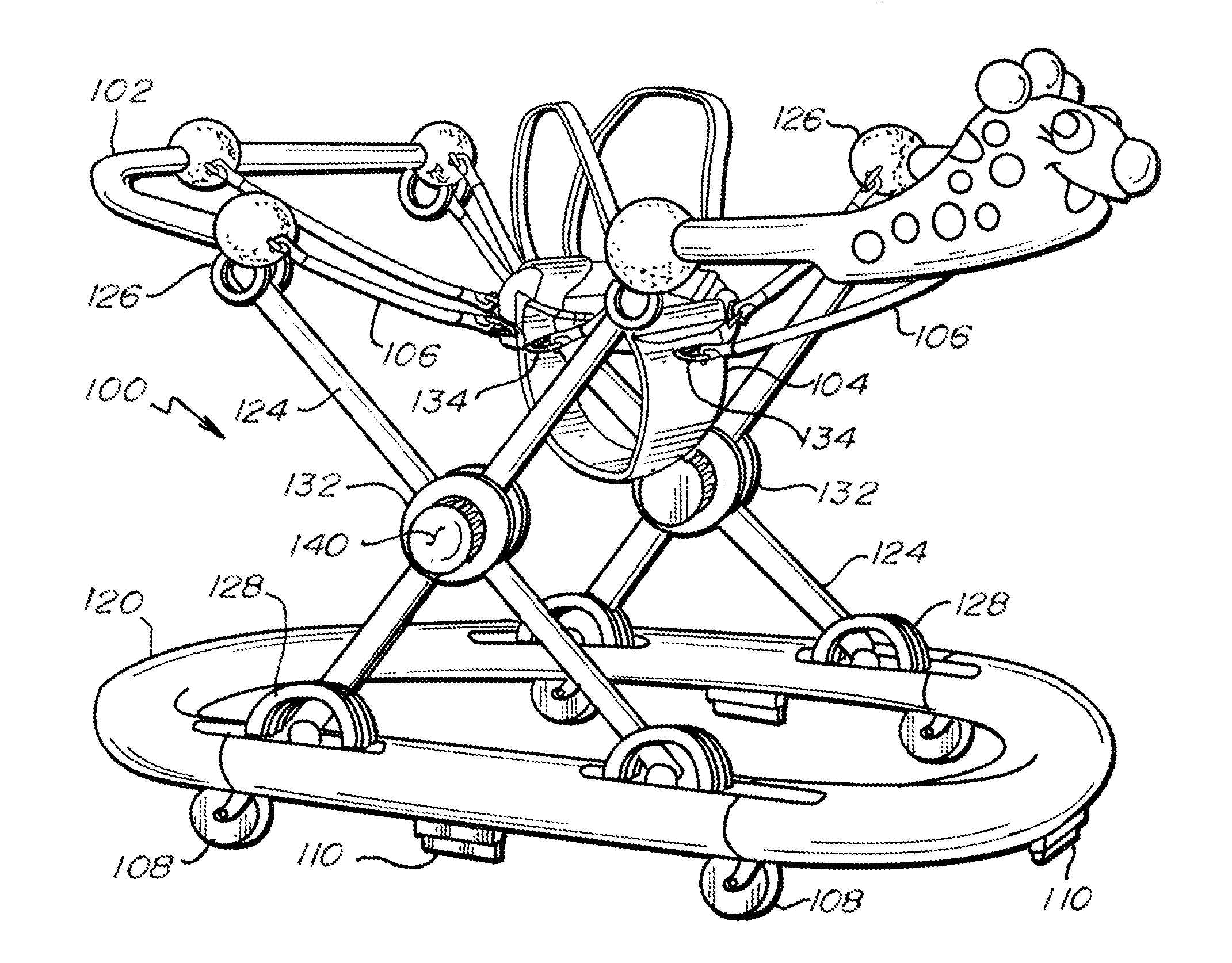 Balancing baby walker