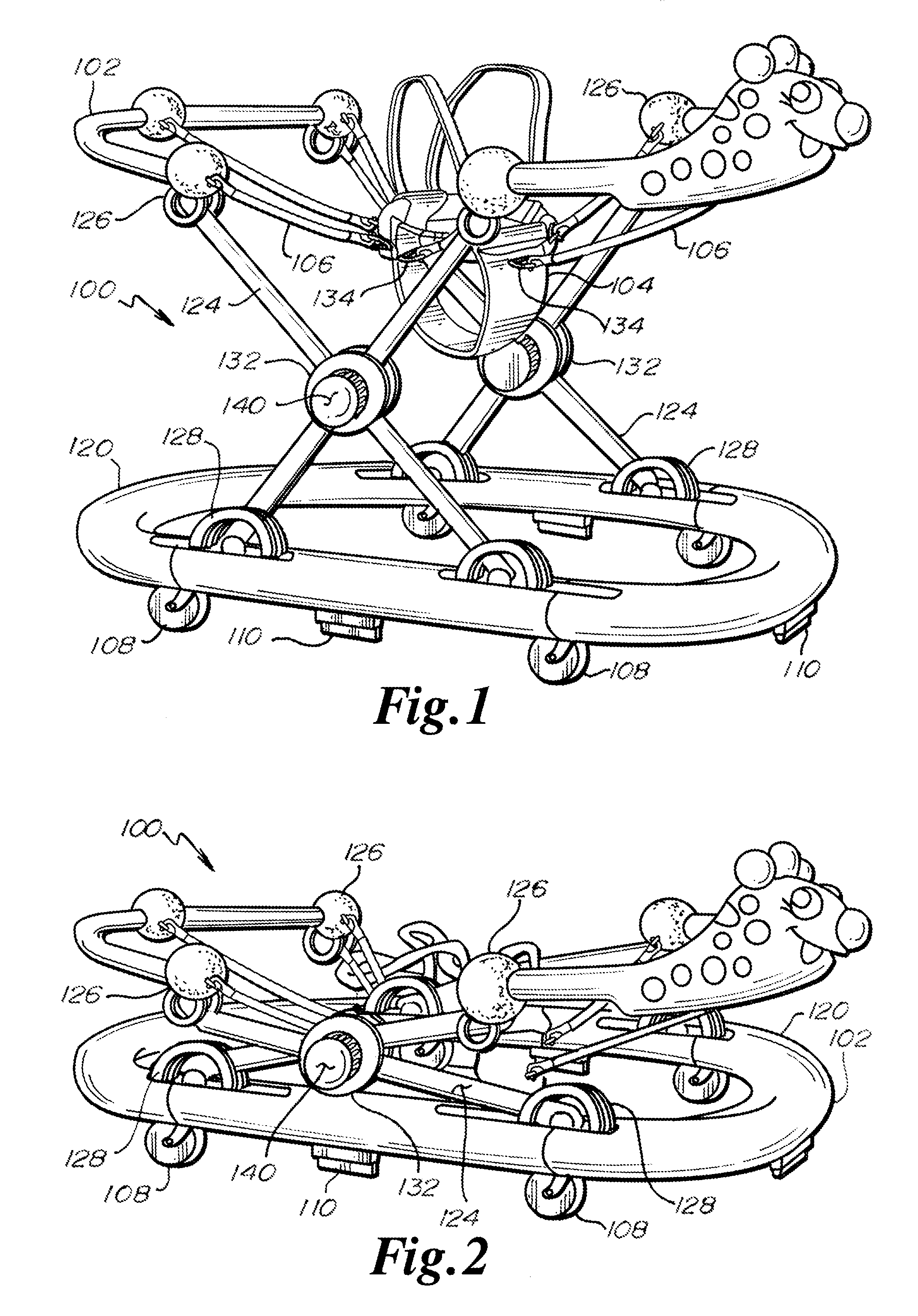 Balancing baby walker