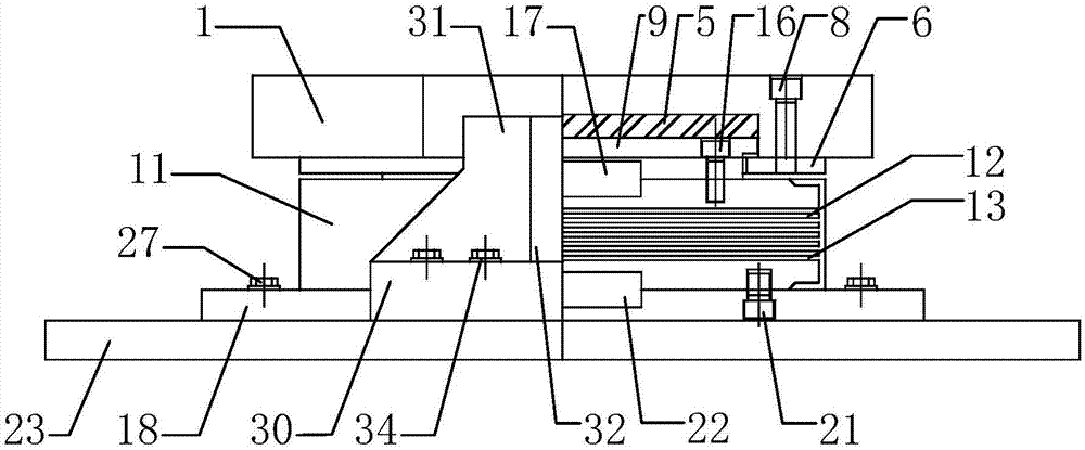 Function separation-type combination seismic isolation bearing containing steel block structure and construction method thereof