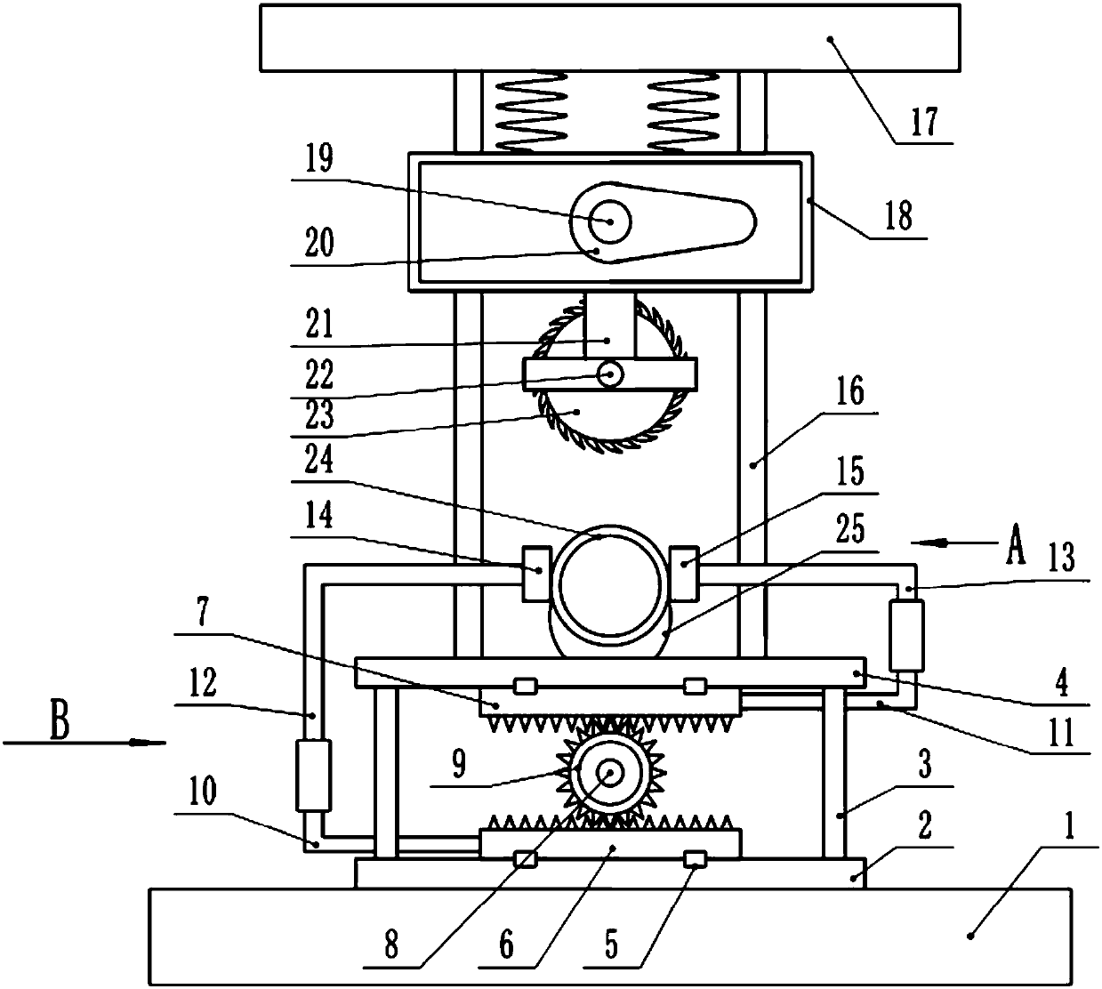 Welded steel pipe welding groove flatly-cutting device capable of being stably fixed