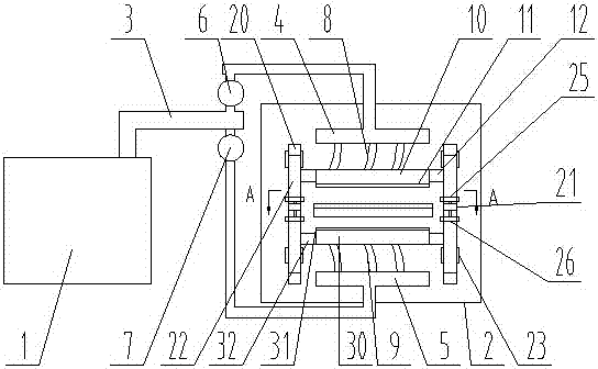 Hot blowing mechanism of glass washing machine at cold end of float glass production line