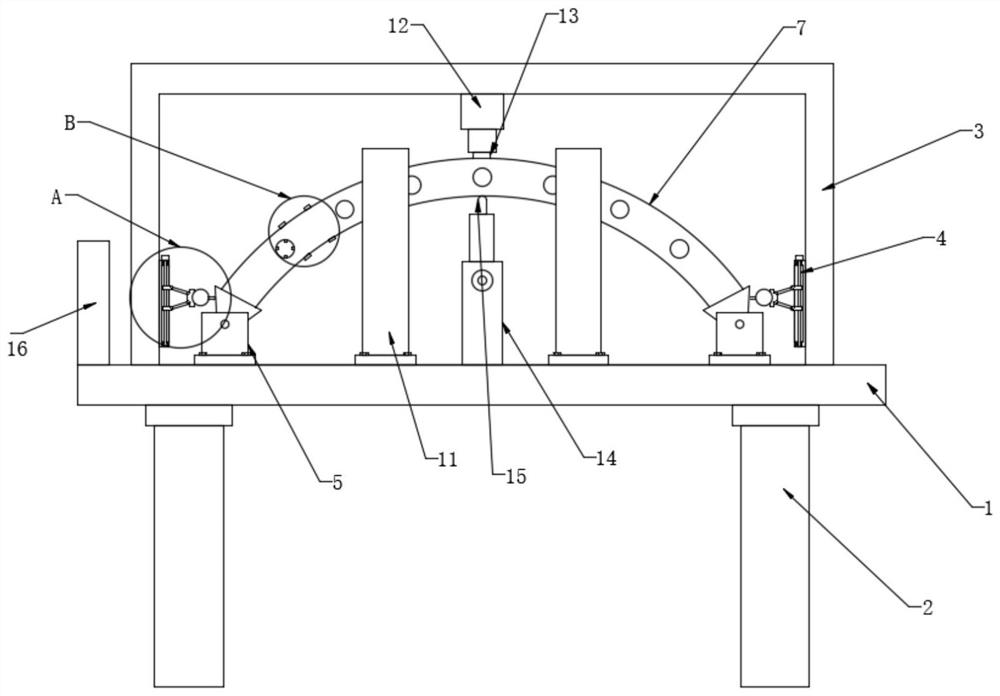 Device and method for detecting bearing capacity of honeycomb steel arch in plane