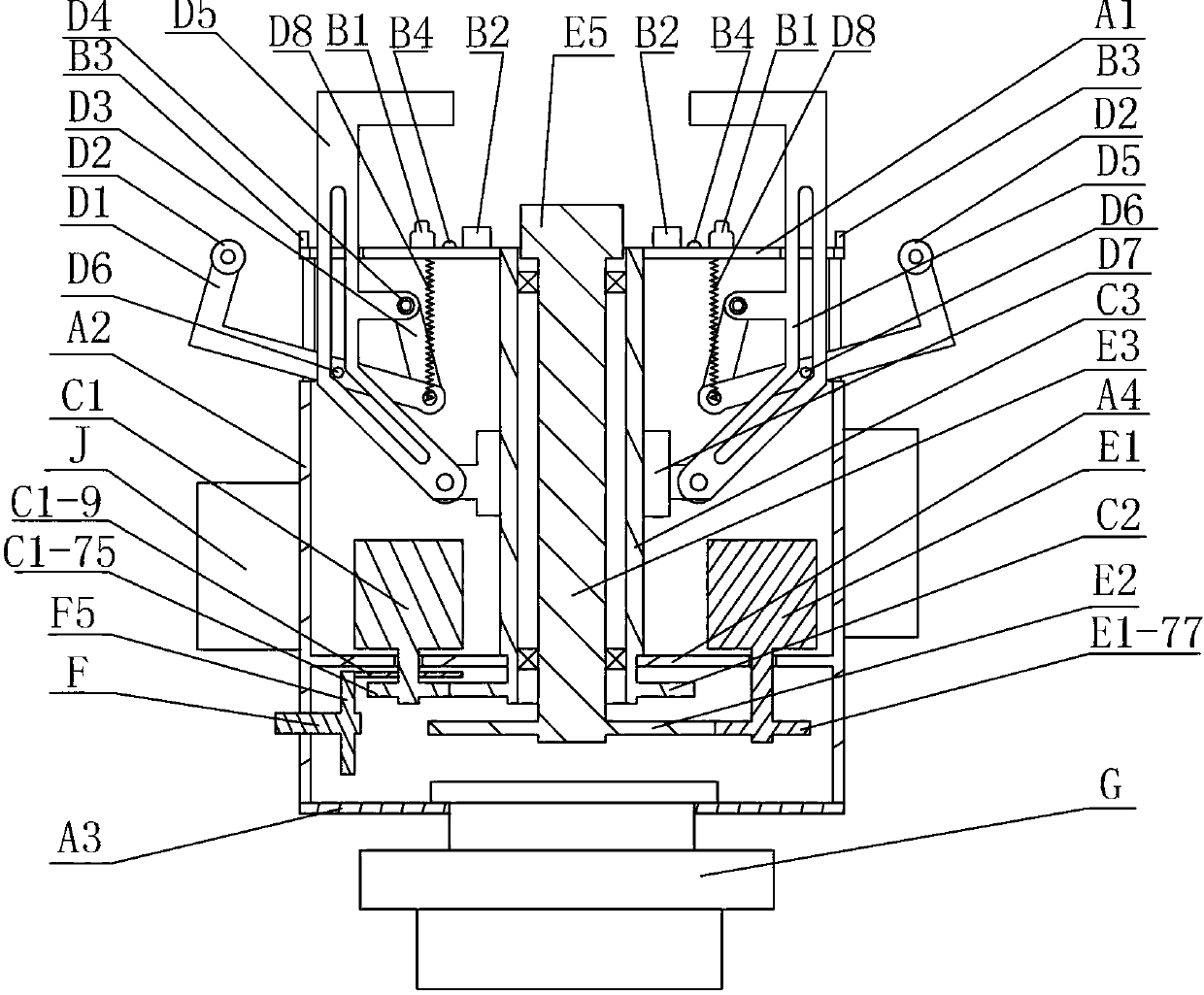 End effector capable of achieving space manipulator self crawling and load operation